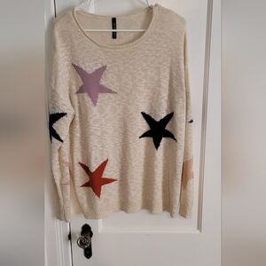 Spotlite LA Lightweight Sheer Stars Sweater, Sz M